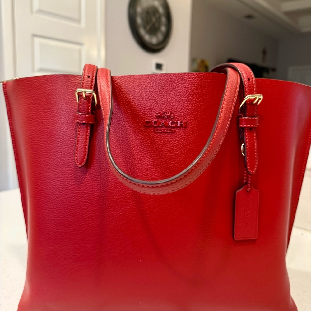 Coach Cherry Red Leather Tote